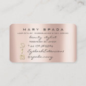 Makeup Eyebrows Lashes Pink Rose Lux Visitekaartje (Achterkant)