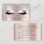 Makeup Eyebrows Lashes Pink Rose Spark Silver Visitekaartje (Voorkant / Achterkant)