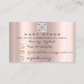 Makeup Eyebrows Lashes Roze druppels Qr Bu Visitekaartje (Achterkant)