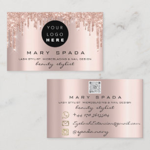 Makeup Eyebrows Lashes Roze druppels Qr Bu Visitekaartje