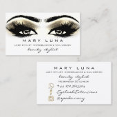 Makeup Eyebrows Lashes White Gold Metallic Eyes Visitekaartje (Voorkant / Achterkant)
