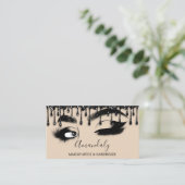 Makeup Eyelash Brow QR CODE Logo Black Microblade Visitekaartje (Staand voorkant)