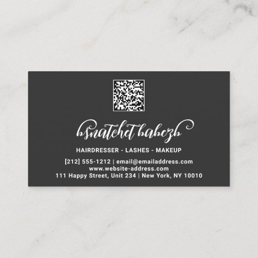 Makeup Eyelash Brows Microblading QR Code Gold Visitekaartje (Achterkant)