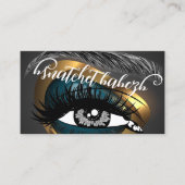 Makeup Eyelash Brows Microblading QR Code Gold Visitekaartje (Voorkant)