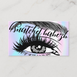 Makeup Eyelash Brows QRCode Logo Light Holographic Visitekaartje