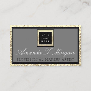 Makeup Eyelash Event Planner Logo Gold Elegant Visitekaartje