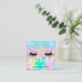 Makeup Eyelash Microblade Drift Logo Diamond Gold Vierkante Visitekaartje (Staand voorkant)