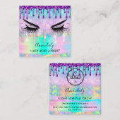 Makeup Eyelash-microblade nagels Studio Paarse dri Vierkante Visitekaartje (Voorkant / Achterkant)