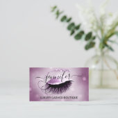 Makeup Eyelash QR Code Logo Glitter Berry Roze Visitekaartje (Staand voorkant)
