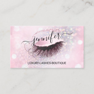 Makeup Eyelash QR Code Roze Glitter Eye Diamond Visitekaartje