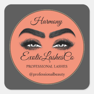 Makeup Eyelash SPA Cleaner - Verpakking gewoon bed Vierkante Sticker