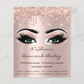 Makeup Eyelashes Beauty Salon Green Eyes Drivers Flyer (Achterkant)