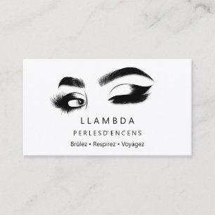 Makeup Eyelashes Brows Minimal Logo White GoldB Visitekaartje