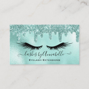 Makeup EyeLashes Sparkle Glitter Drip Aqua Visitekaartje