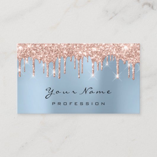 Makeup Eyes Lashes Blue Roos Drip Appointcard Afsprakenkaartje (Voorkant)