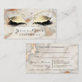 Makeup Eyes Lashes Copper Marble Appointment Card Afsprakenkaartje (Voorkant / Achterkant)