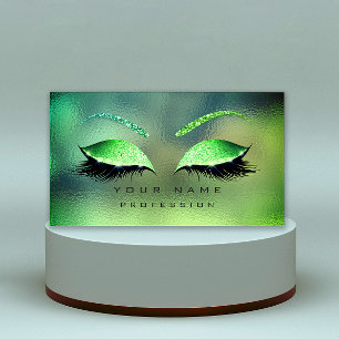 Makeup Eyes Lashes Glitter Tropical Glass Eyebrow Visitekaartje
