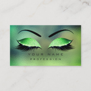 Makeup Eyes Lashes Glitter Tropical Green Eyebrow Visitekaartje