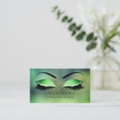 Makeup Eyes Lashes Glitter Tropical Green Eyebrow Visitekaartje (Staand voorkant)