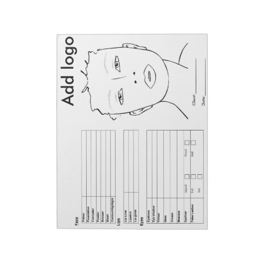 Makeup Face Chart Notitieblok (Gedraaid)