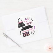 Makeup Fashion Show Birthday Party Deco Stickers (Enveloppe)