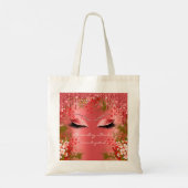 Makeup Florals Eyes Glitter Drift Rood Tote Bag (Achterkant)