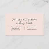 Makeup haar modern trendy chic elegant roze visitekaartje (Achterkant)