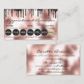 Makeup Hair Appointment Reminder Black Punches Visitekaartje (Voorkant / Achterkant)