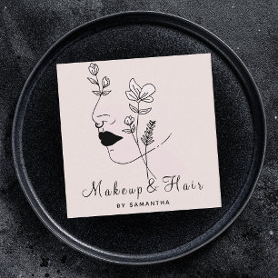 Makeup & Hair Nail Art Drawn Feminine Woman Vierkante Visitekaartje