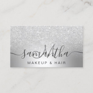 Makeup hair Silver glitter ombre metallic folie Visitekaartje