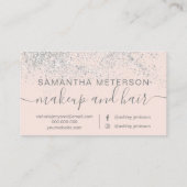 Makeup hair Silver Glitter pastel roze Visitekaartje (Achterkant)