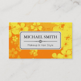 Makeup Hair Style Modern Retro Floral Patroon #6 Visitekaartje