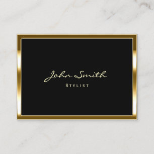 Makeup & Hair Stylist Elegant Gold Border Modern Visitekaartje