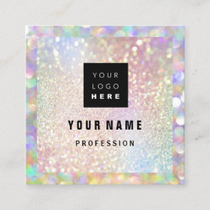 Makeup Holograaf Unieke Glitter Eyeash Logo Vierkante Visitekaartje