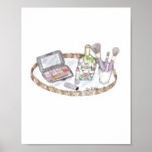 Makeup Illustratie Antiek Makeup Tray Mode Poster (Voorkant)