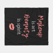 Makeup is kunst Beauty is geest Fleece Deken (Voorkant (Horizontaal))