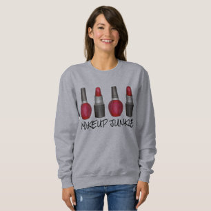 Makeup Junkie Red Lipstick Nail Pools Sweatshirt