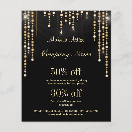 Makeup kunstenaar business personaliseerd flyer (Voorkant)