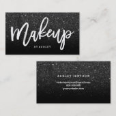 Makeup kunstenaar chic typography faux zwarte glit visitekaartje (Voorkant / Achterkant)