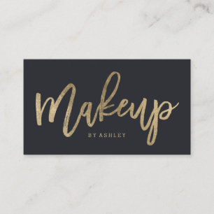 Makeup kunstenaar elegant faux gouden typografie g visitekaartje
