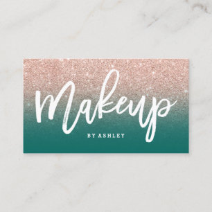Makeup kunstenaar elegant typografie groen roos go visitekaartje