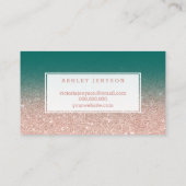 Makeup kunstenaar elegant typografie groen roos go visitekaartje (Achterkant)