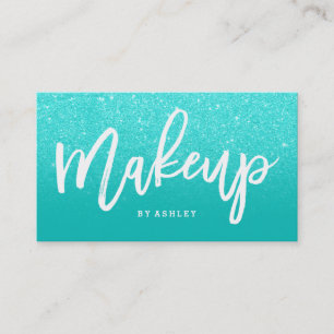 Makeup kunstenaar elegant typografie van aqua glit visitekaartje