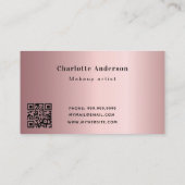 Makeup kunstenaar foto schoonheid zwarte QR code Visitekaartje (Achterkant)