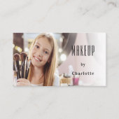 Makeup kunstenaar foto schoonheid zwarte QR code Visitekaartje (Voorkant)