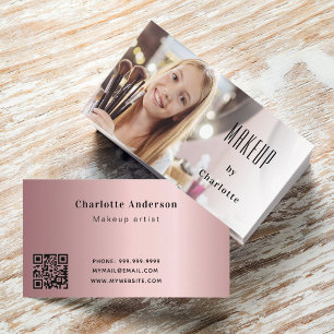 Makeup kunstenaar foto schoonheid zwarte QR code Visitekaartje