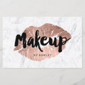 Makeup kunstenaar lips roos gouden marteling flyer (Voorkant)