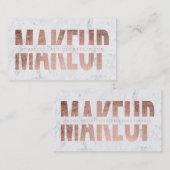 Makeup kunstenaar snijdt roos gouden tipografie ui visitekaartje (Voorkant / Achterkant)