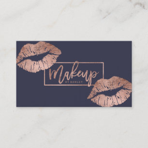 Makeup kunstenaar typografie lippen faux roos gold visitekaartje