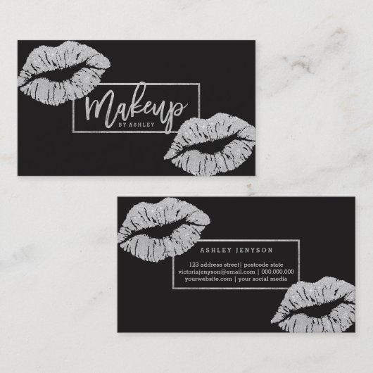 Makeup kunstenaar typografie visitekaartje (Voorkant / Achterkant)